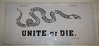 Unite Or Die Benjamin Franklin 6"x12" Aluminum License Plate Sign