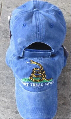 TRUMP 2024 GADSDEN DON'T TREAD ON ME BLUE Washed Black Hat Cap