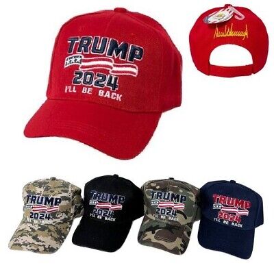 Trump 2024 HE WILL BE BACK SIGNATURE Embroidered Baseball Cap Hat (BLUE)