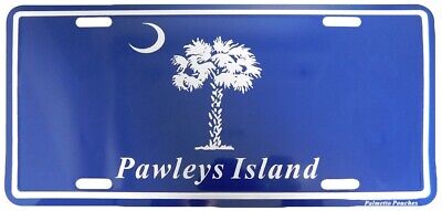 South Carolina SC Pawley's Island Blue 6"x12" Aluminum License Plate Sign