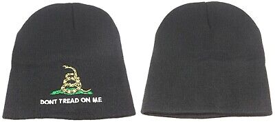 Trump 2024 8" Gadsden Don't Tread On Me Black Embroidered Beanie Skull Cap Hat