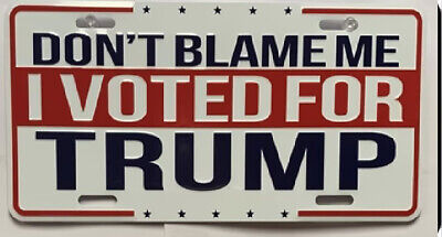 DON'T BLAME ME I VOTED FORM TRUMP 2024 WHITE Embossed License Plate