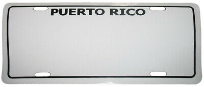 Puerto Rico White 6"x12" Aluminum License Plate Tag