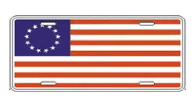 BETSY ROSS PATRIOTIC USA Aluminum Embossed License Plate