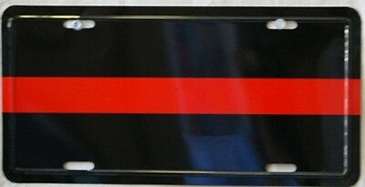 Fire Department Fighter Thin Red Line 6"x12" Aluminum License Plate Made USA