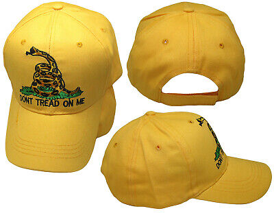 TRUMP 2024 Gadsden Don't Tread On Me Yellow With Black Outline Hat Cap