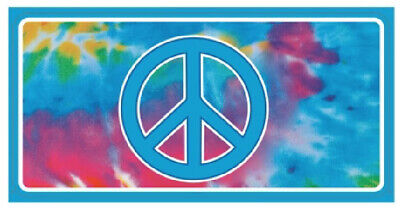 PEACE TYE DIE BLUE Aluminum Embossed License Plate