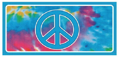 PEACE TYE DIE BLUE 6x12 Aluminum License Plate USA Made