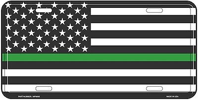 USA American Thin Green Line Law Enforcement 6"x12" Aluminum License Plate Tag