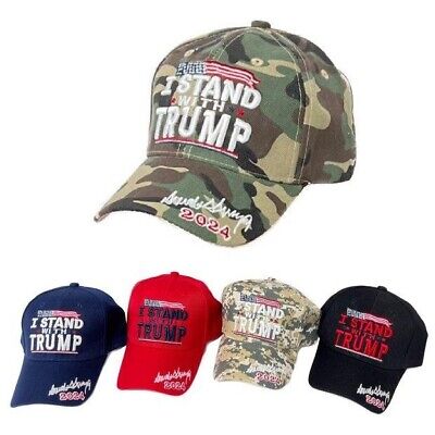 Trump 2024 I STAND WITH TRUMP INNOCENT Embroidered Baseball Cap Hat (WOOD CAMO)