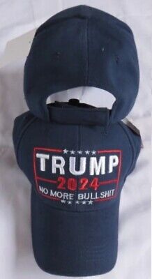 TRUMP 2024 NO MORE BULL-SHIT DARK BLUE Adjustable Embroidered Cap Hat