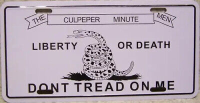 Gadsden Culpepper Culpeper WHITE Dont Tread 6"x12" License Plate Sign