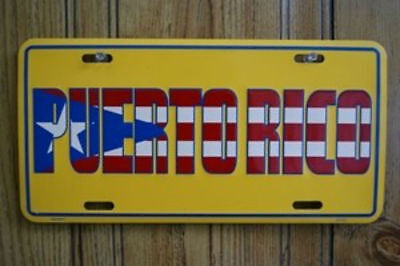 Puerto Rico Yellow 6"x12" Aluminum License Plate Sign