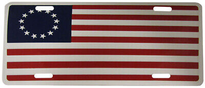 Betsy Ross 13 Star 6"x12" Aluminum License Plate Made in USA