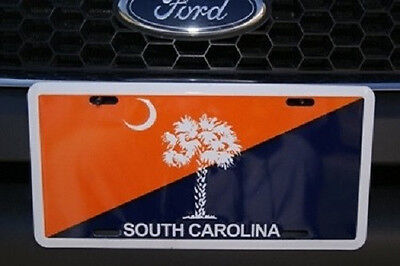 South Carolina Orange and Blue 6"x12" Aluminum License Plate Tag