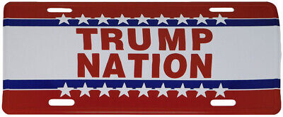 Trump Nation Centered Letters RWB 6"x12" Aluminum License Plate USA Made