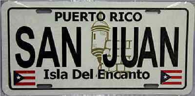 Puerto Rico San Juan Isla Del Encanto 2 Flag 6"x12" Aluminum License Plate Tag