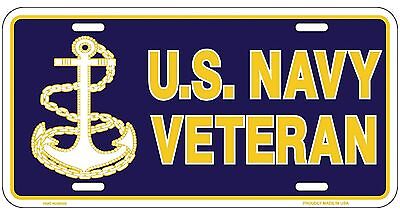 U.S. Navy Veteran United States Navy 6"x12" Aluminum License Plate Tag Made USA