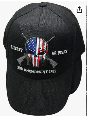 TRUMP 2024 LIBERTY OR DEATH 2ND AMENDMENT DEMON SKULL TACTICAL BLACK HAT CAP