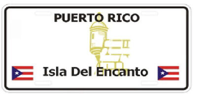 Puerto Rico Isla Del Encanto Embossed License Plate 6"x12" License Plate Sign