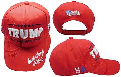 New Adjustable Trump 2024 Embroidered Hat Baseball Cap Red US