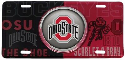 Ohio State OSU Buckeyes Scarlet & Gray 6"x12" License Plate OFFICIALLY LICENSED