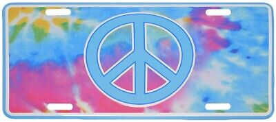 Tie Dye Peace Sign 6"x12" Aluminum License Plate