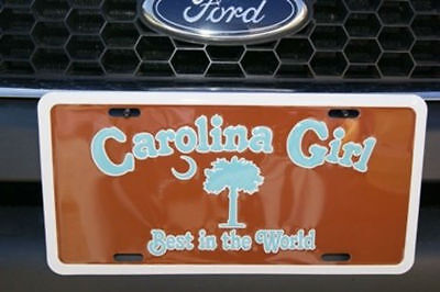 South Carolina Girl SC Brown & Blue 6"x12" Aluminum License Plate Sign