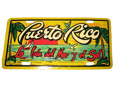 Puerto Rico La Isla Del Mar Y El Sol 6"x12" Aluminum License Plate Tag