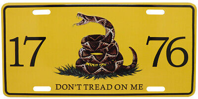 Gadsden 1776 Don't Tread One Me Live Rattlesnake 6"x12" Aluminum License Plate