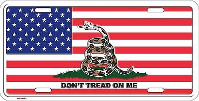 USA American Gadsden Don't Tread On Me 6"x12" Aluminum License Plate Sign