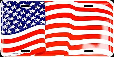 USA American Patriotic Waving 6"x12" Aluminum License Plate Tag made in usa