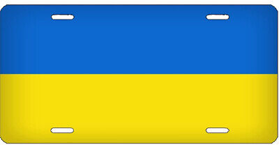 UKRAINE UKRAINIAN BLUE YELLOW Aluminum Embossed License Plate