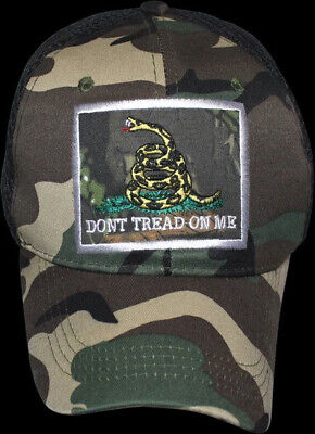 TRUMP 2024 Gadsden DTOM Patch MARPAT WOODLAND CAMO Mesh Trucker Hat Cap