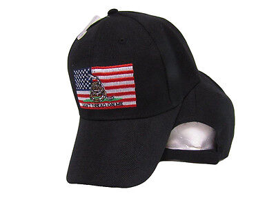 TRUMP 2024 USA Gadsden Don't Tread On Me American Patch Black Cap Hat