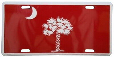 South Carolina SC Red & White 6"x12" Aluminum License Plate Sign