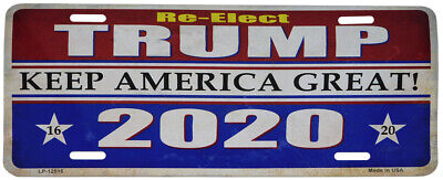 Re-Elect Trump Keep America Great! 2020 White Border 6"x12" License Plate