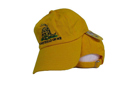 TRUMP 2024 WASHED Style Gadsden Dont Tread on Me Tea Party Yellow Hat Cap