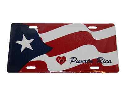 Puerto Rico Waving Flag 6"x12" Aluminum License Plate Sign