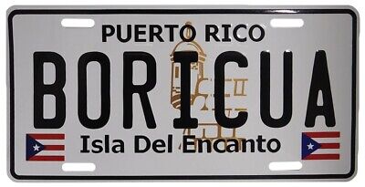 Puerto Rico BORICUA Isla Del Encanto Flag 6"x12" Aluminum License Plate Tag