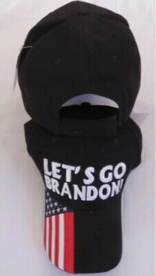 TRUMP 2024 LET'S GO BRANDON BIDEN SUCKS BLACK USA Adjustable Embroidered Cap Hat