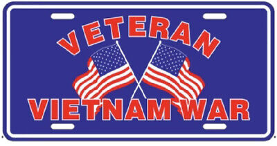 VIETNAM VETERAN WAR VETERAN BLUE Aluminum Embossed License Plate