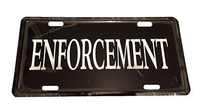 Black Law Enforcement Police 6"x12" Aluminum License Plate Tag