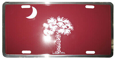 South Carolina Garnet Red White 6"x12" Aluminum License Plate Tag