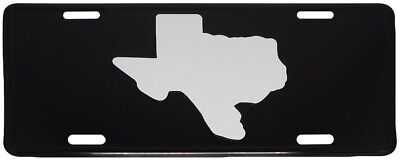 State of Texas Map Black & White 6"x12" Aluminum License Plate