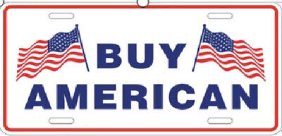 BUY AMERICAN USA PATRIOTIC 6x12 Aluminum License Plate USA Made