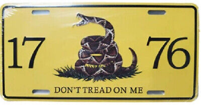 GADSDEN 1776 RATTLESNAKE YELLOW Aluminum Embossed License Plate