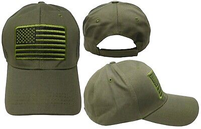 USA US U.S. America American Flag OLIVE GREEN Patch MILITARY TRUMP 2024 Cap Hat