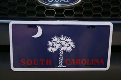 South Carolina SC Blue Red Letters 6"x12" Aluminum License Plate Sign