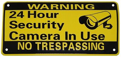 Warning No Trespassing 24 Hour Security Camera In Use Y/B 6"x12" License Plate